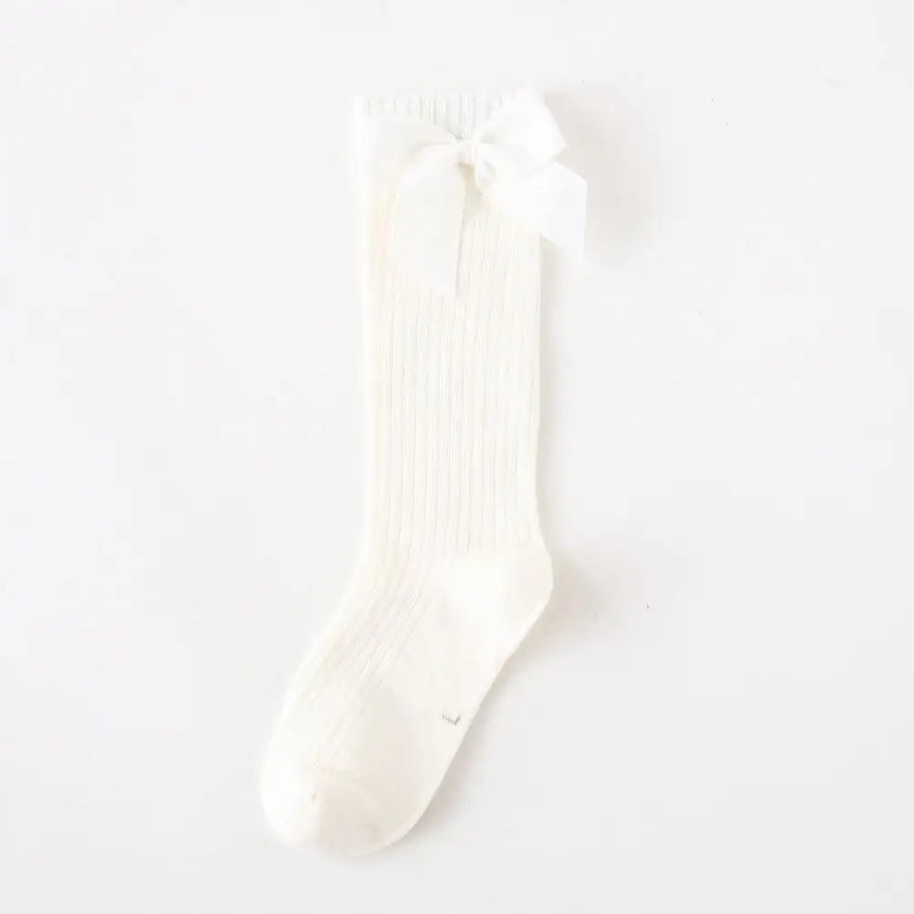 Children's Sock Girls Knee High Socks With Bows Stripped Toddlers Long Socks Kids School Sock Infant Baby Socken