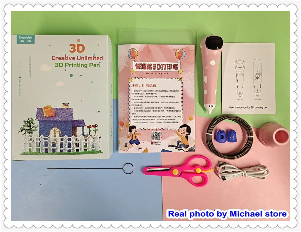 New In 3D Pen Low Temperature 1.75mm PCL Filament 3DS Printer Drawing DIY For Kids Toys Grils Boys Gifts