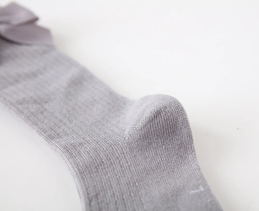 Children's Sock Girls Knee High Socks With Bows Stripped Toddlers Long Socks Kids School Sock Infant Baby Socken