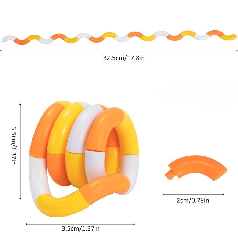 3pcs Fidget Twisting Sensory Toy Finger Spinner Hand Eye Coordination Fine Motor Skill Stress Relief for Kid Adult Activity Gift