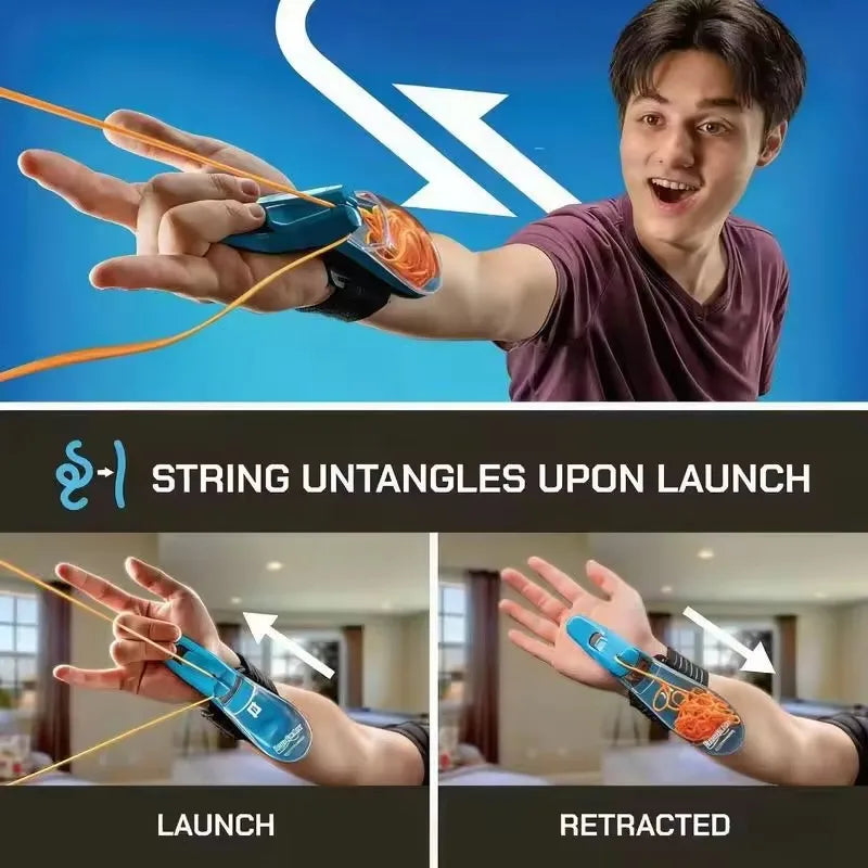 HOT Spider Web Launcher Glow In The Dark Retractable Luminous Rope Rechargeable USB Stress Relief Toy Foradult Pet Play ﻿