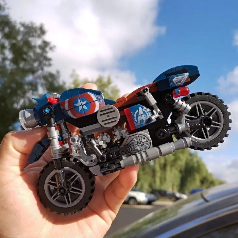 Creative anime characters motorcycle modelsmotorcycle assembly building blocks toys decorative items for display As holiday gift
