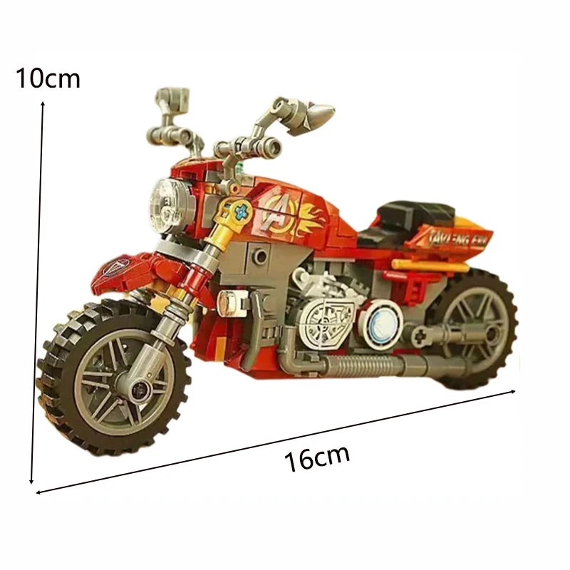 Creative anime characters motorcycle modelsmotorcycle assembly building blocks toys decorative items for display As holiday gift