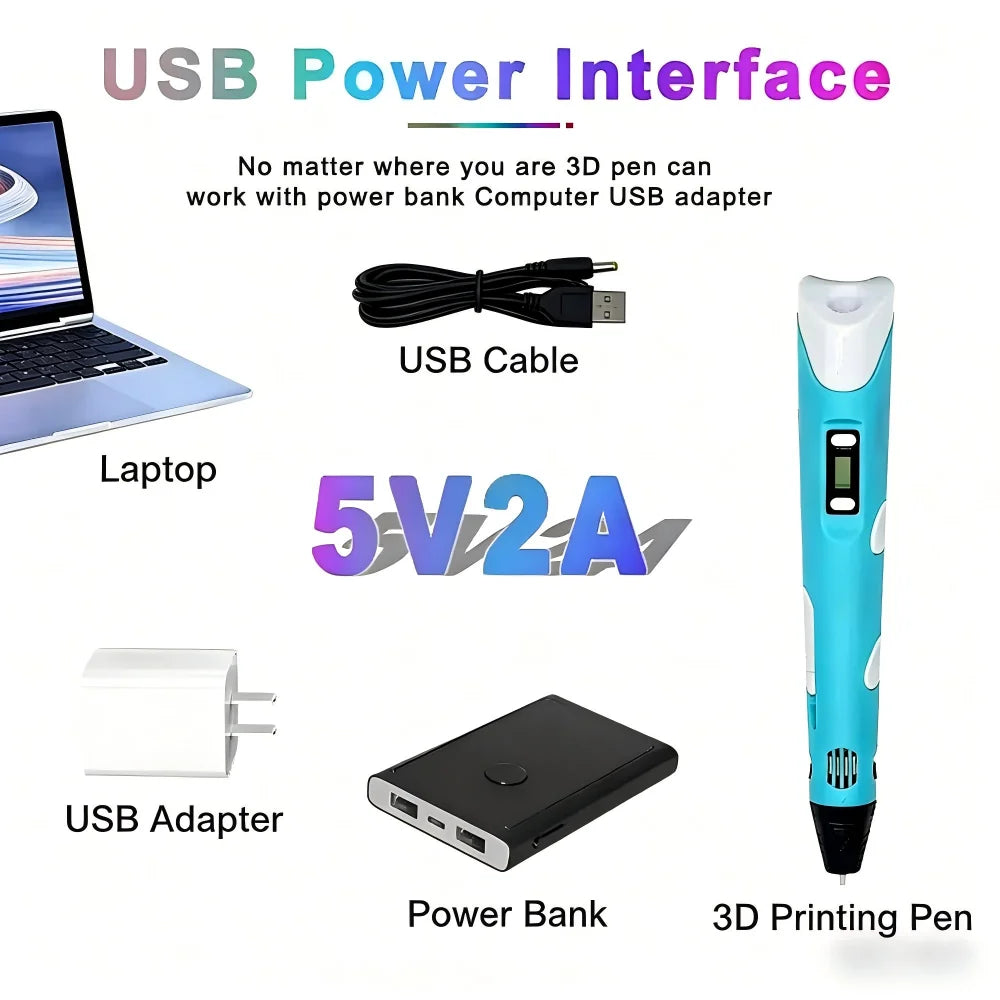 3D Creative Pen with PLA Filament – Bring Your Ideas to Life.
