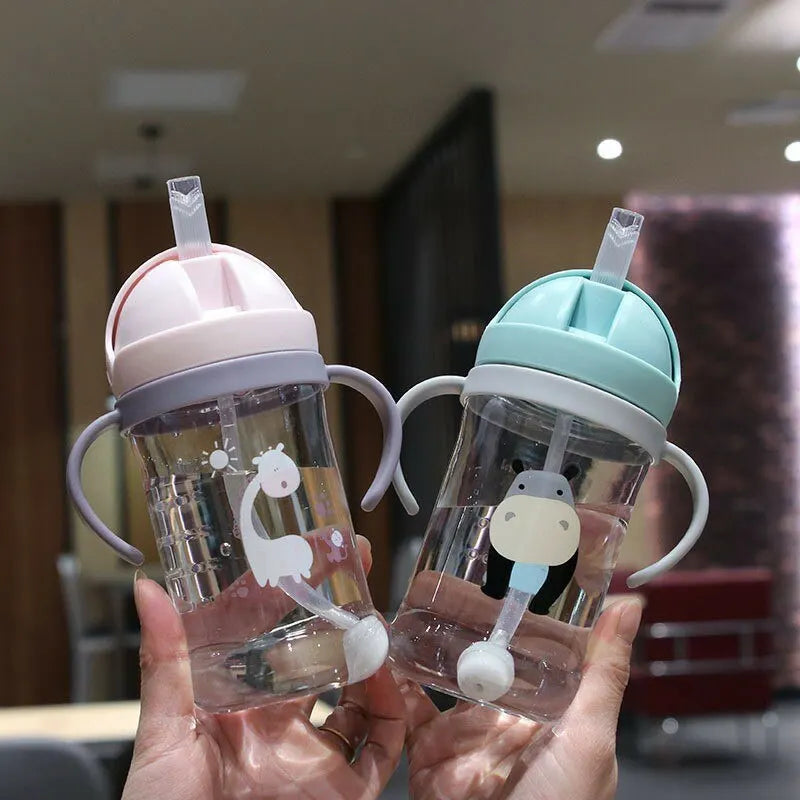 Kids Water Bottle 350ml Leak Proof Sippy Cup with Gravity Ball Straw Wide