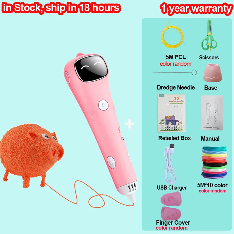 New In 3D Pen Low Temperature 1.75mm PCL Filament 3DS Printer Drawing DIY For Kids Toys Grils Boys Gifts