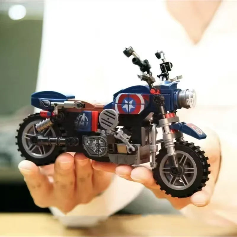 Creative anime characters motorcycle modelsmotorcycle assembly building blocks toys decorative items for display As holiday gift