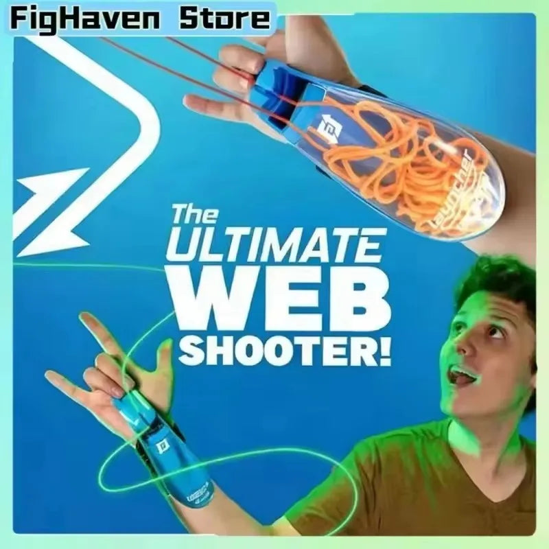 HOT Spider Web Launcher Glow In The Dark Retractable Luminous Rope Rechargeable USB Stress Relief Toy Foradult Pet Play ﻿
