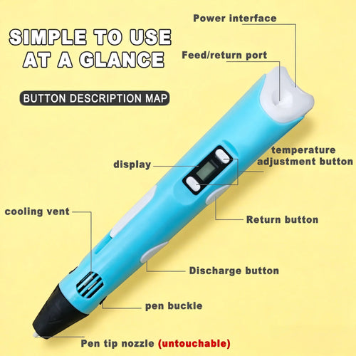 3D Creative Pen with PLA Filament – Bring Your Ideas to Life.