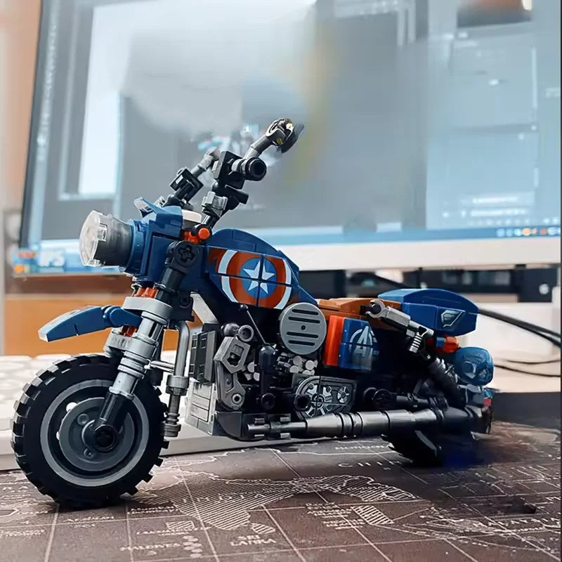 Creative anime characters motorcycle modelsmotorcycle assembly building blocks toys decorative items for display As holiday gift