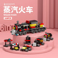 NEW DIY 6in1 Train Track Robot Helicopter Vehicle Building Blocks Kit Girls Bricks Movie Model Toy
