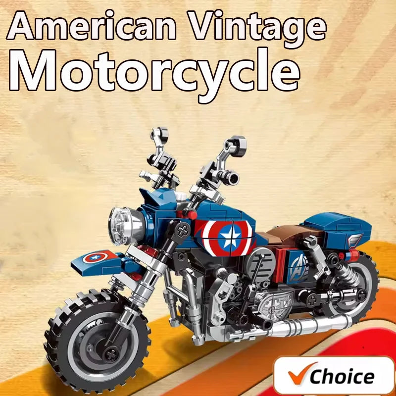 Creative anime characters motorcycle modelsmotorcycle assembly building blocks toys decorative items for display As holiday gift