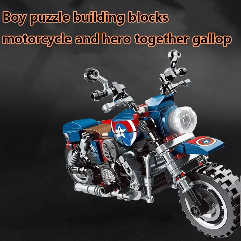 Creative anime characters motorcycle modelsmotorcycle assembly building blocks toys decorative items for display As holiday gift
