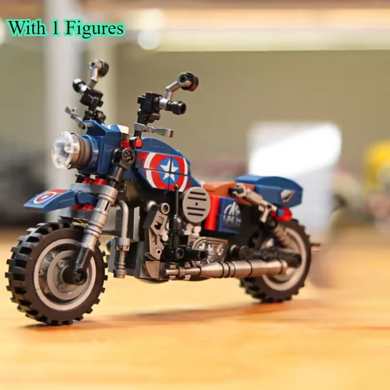 Creative anime characters motorcycle modelsmotorcycle assembly building blocks toys decorative items for display As holiday gift