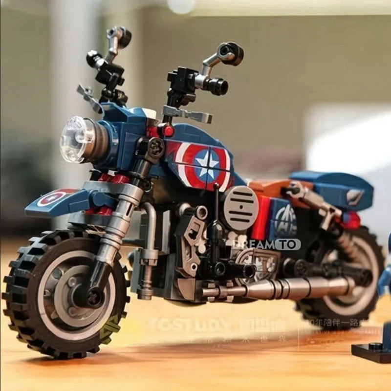 Creative anime characters motorcycle modelsmotorcycle assembly building blocks toys decorative items for display As holiday gift