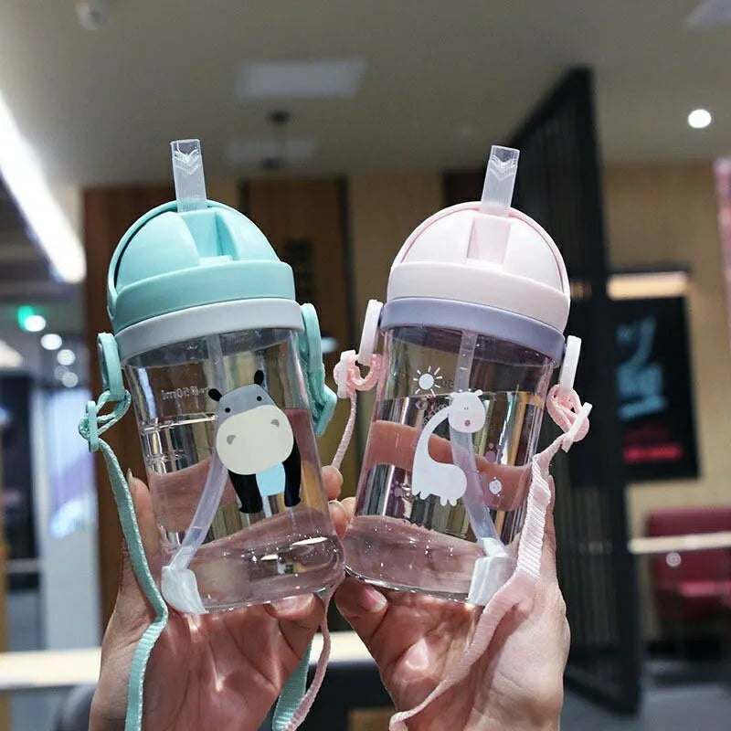 Kids Water Bottle 350ml Leak Proof Sippy Cup with Gravity Ball Straw Wide