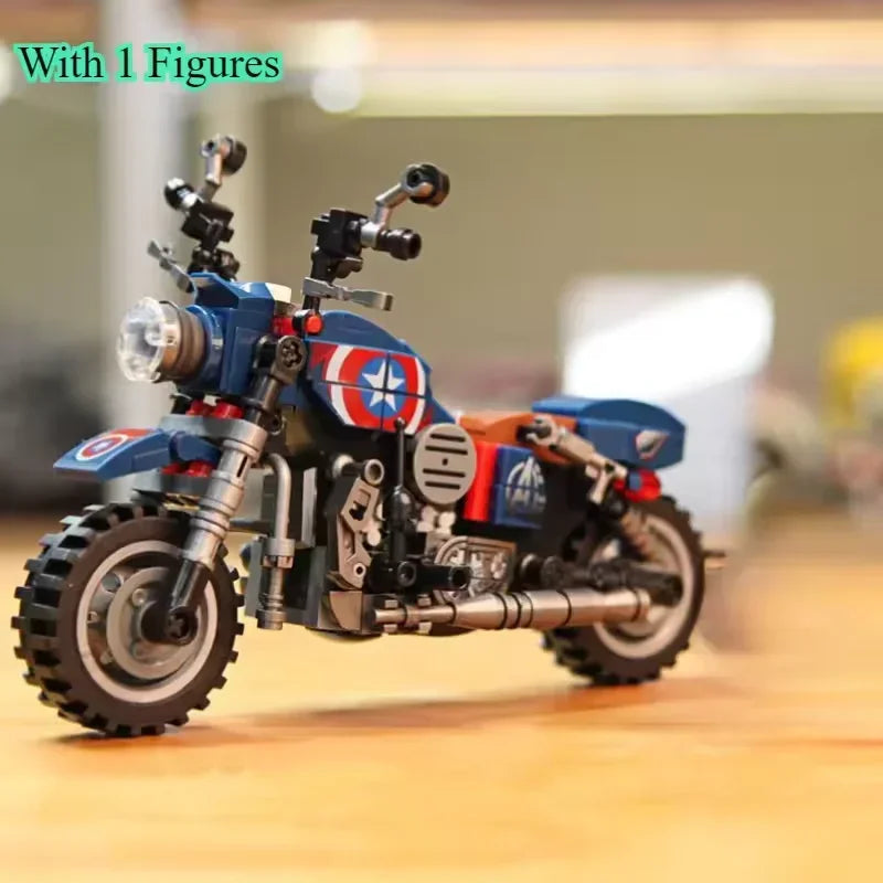 Creative anime characters motorcycle modelsmotorcycle assembly building blocks toys decorative items for display As holiday gift