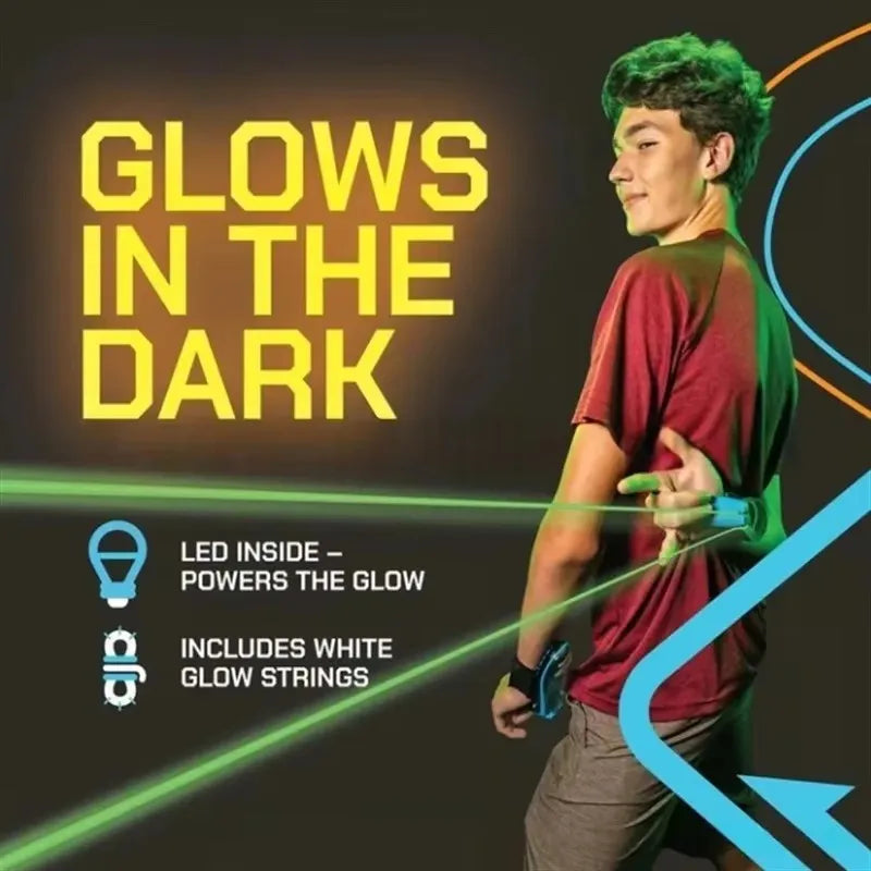 HOT Spider Web Launcher Glow In The Dark Retractable Luminous Rope Rechargeable USB Stress Relief Toy Foradult Pet Play ﻿